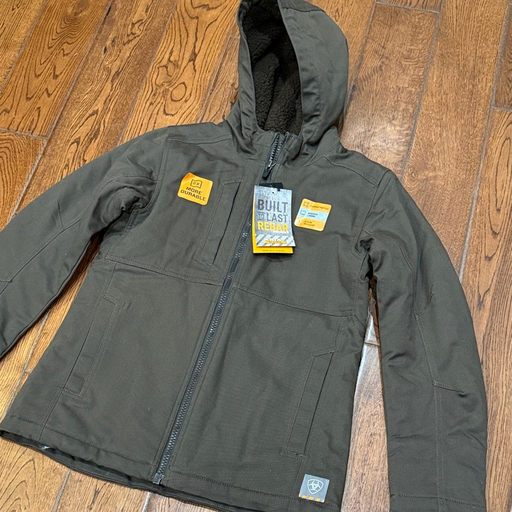 Ariat women’s dark brown Wren Rebar Duracanvas insulated Hooded Jacket NEW XS
